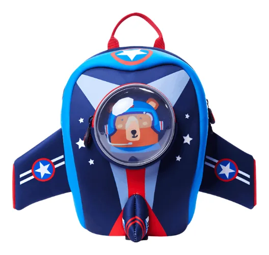 Mochila Escolar Osito Galáctico Azul