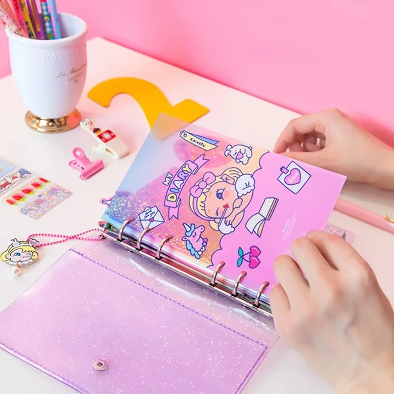 Diario Agenda Cuaderno Juvenil Mujer Rosado Escarchado