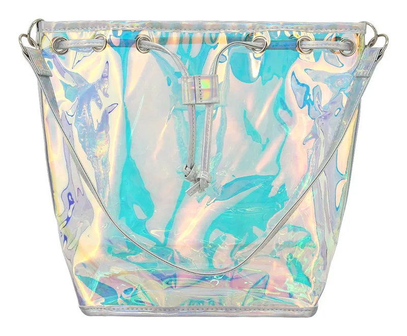 Bolsa Cartera Tornasol Transparente Mujer Juvenil