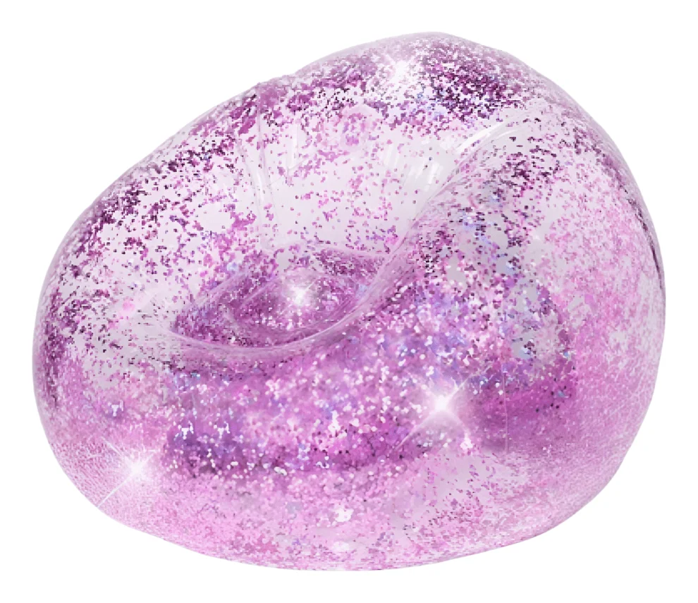 Sofa Inflable Escarchado Morado Puff