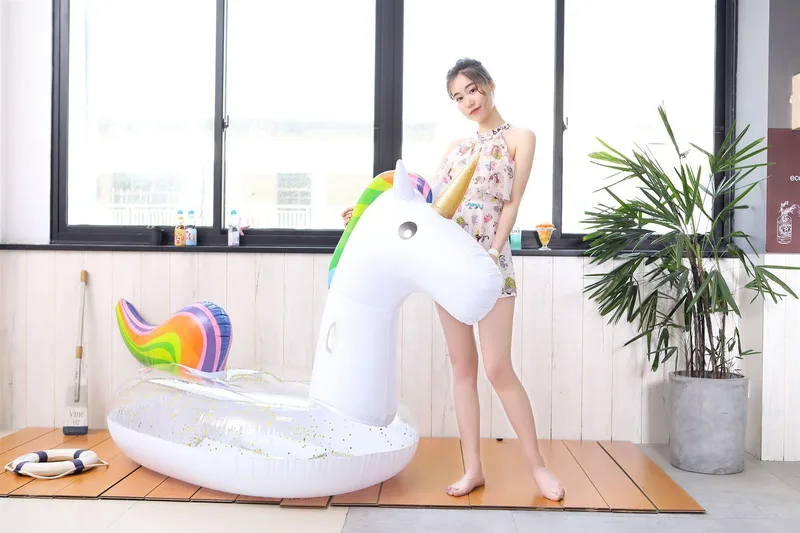 Flotador Inflable Unicornio Arcoíris Grande